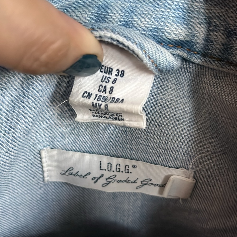 H&M Label of Graded Goods jean jacket distressed acid wash sz 8 - Picture 7 of 7